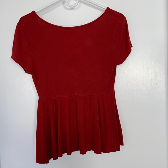 Urban Outfitters Red Plunging Babydoll Top - Picture 5 of 10